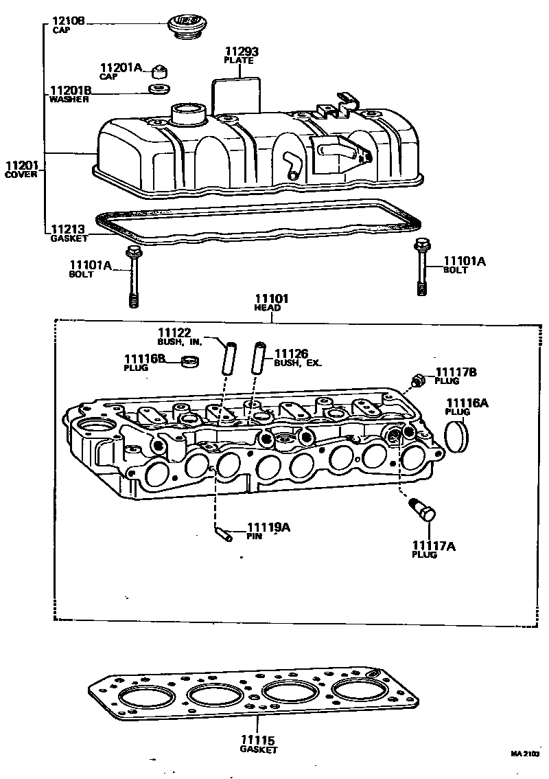 Toyota HILUX Cylinder Head EPC diagram — MA2103