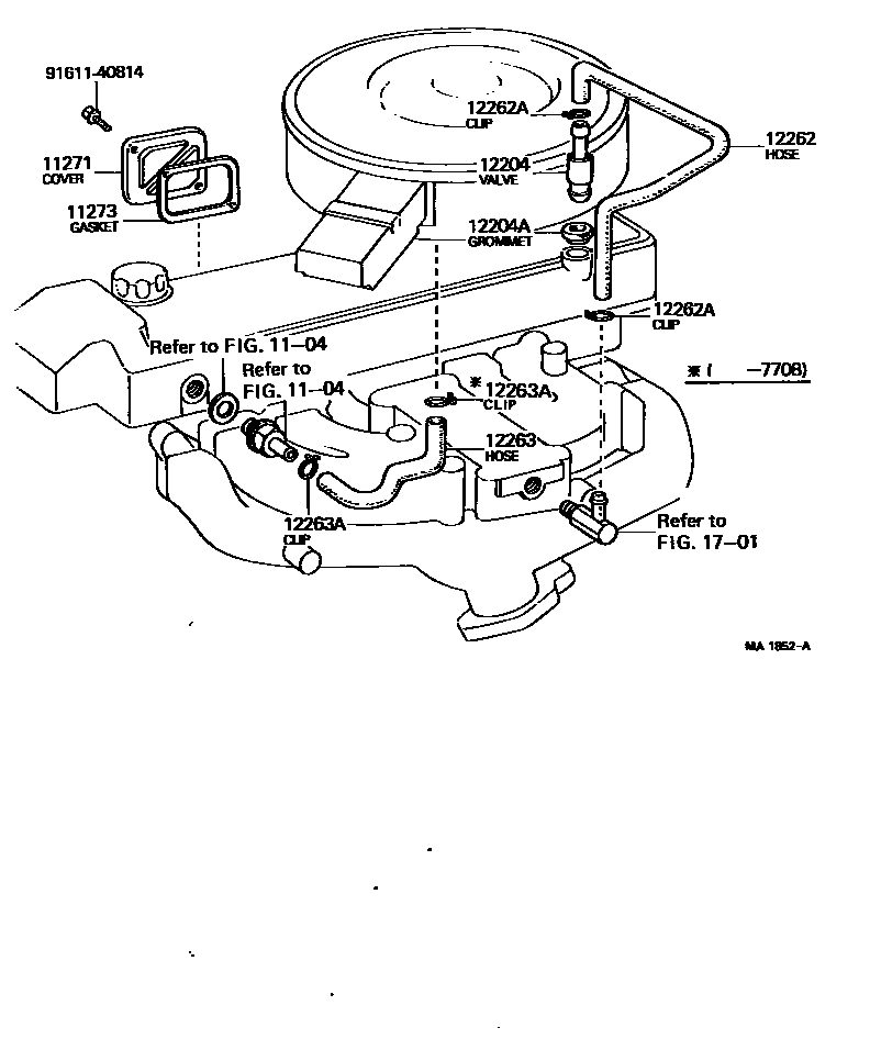 Toyota HILUX Ventilation Hose EPC diagram — MA1852A