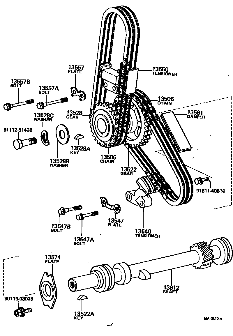 Toyota HILUX 正时链条 EPC diagram — MA0812A