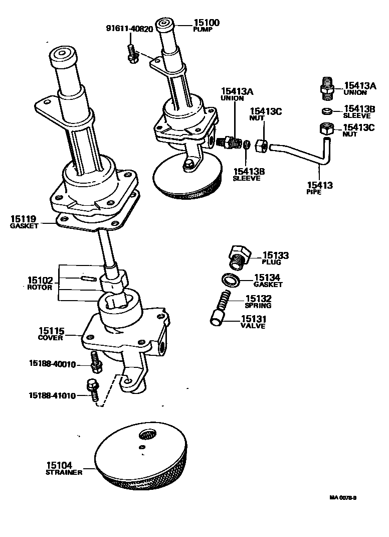 Toyota HILUX Engine Oil Pump EPC diagram — MA0078B