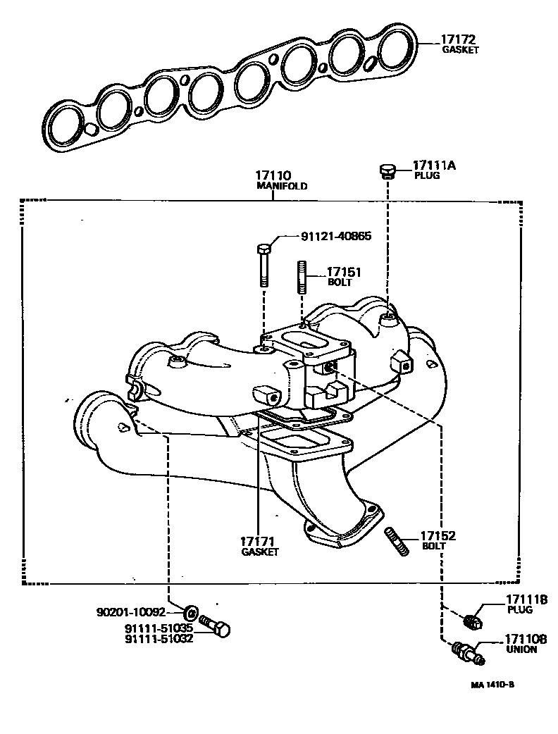 Toyota HILUX Manifold EPC diagram — MA1410B