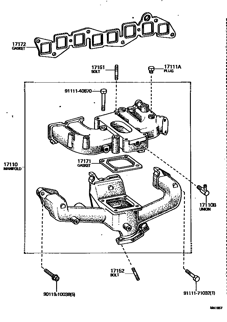 Toyota HILUX Manifold EPC diagram — MA1857
