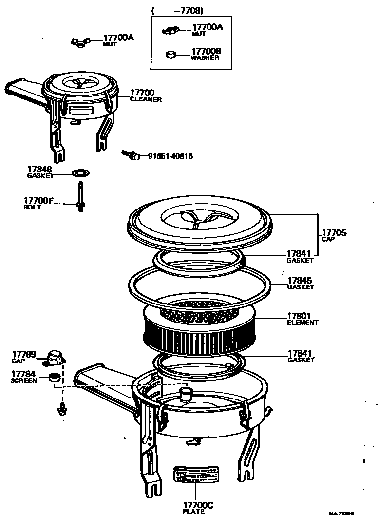 Toyota HILUX Air Cleaner EPC diagram — MA2125B