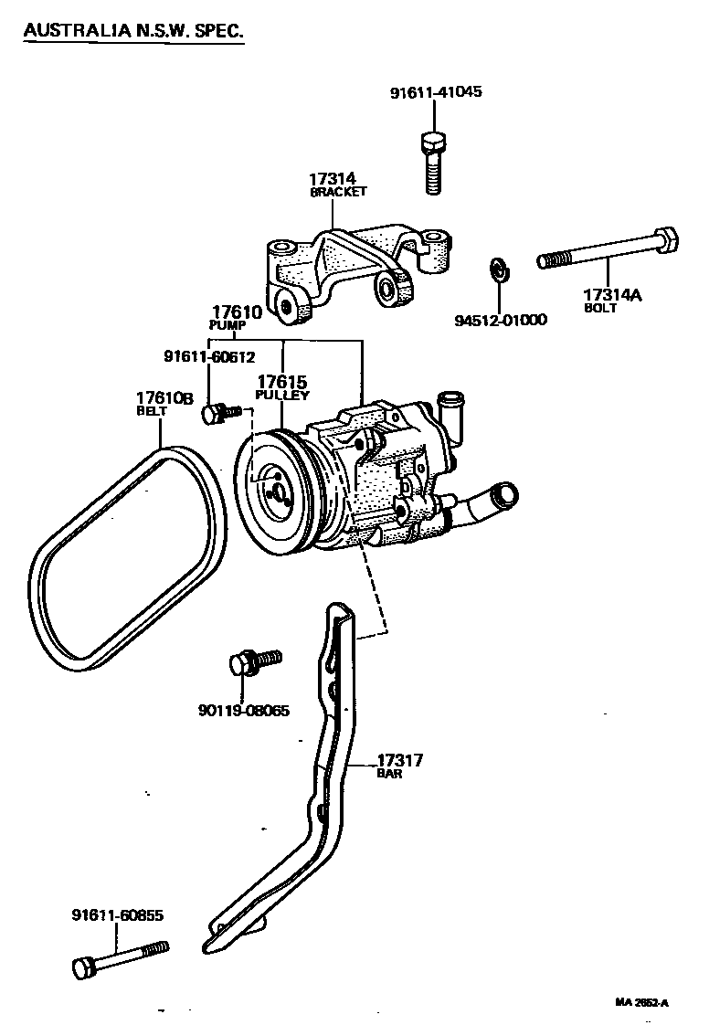 Toyota HILUX 空气泵 EPC diagram — MA2652A