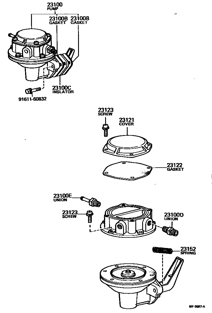 Toyota HILUX 燃油泵和燃油管 EPC diagram — MF0667A