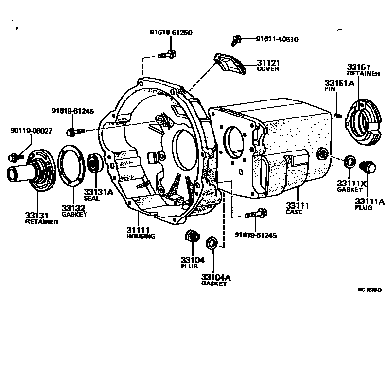 Toyota HILUX 离合器壳和变速器壳(MTM) EPC diagram — MC1815D