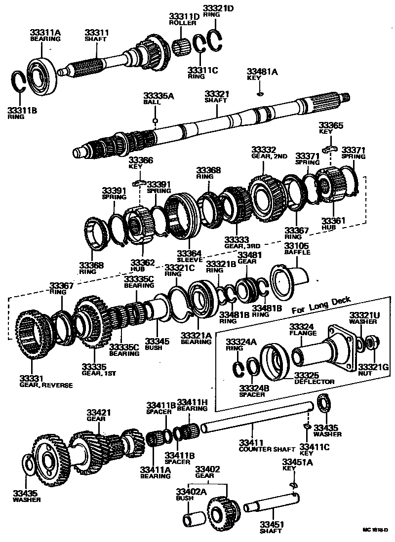 Toyota HILUX 变速器齿轮(MTM) EPC diagram — MC1818D