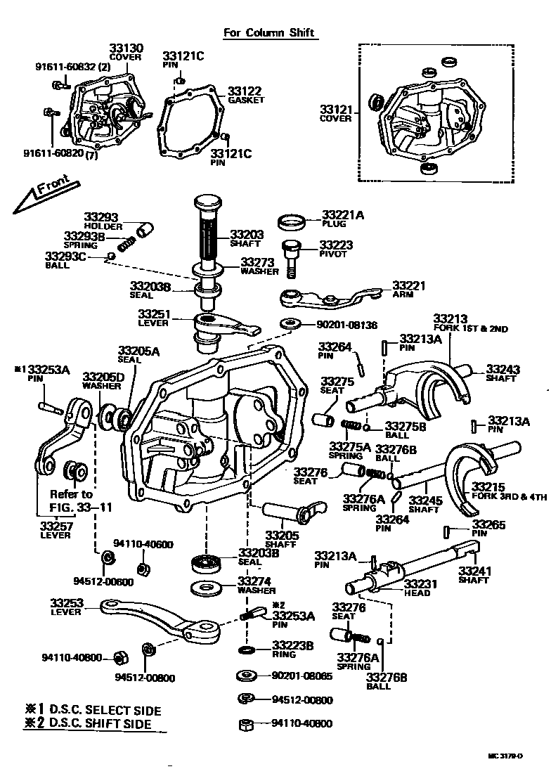 Toyota HILUX 换档拨叉和换档杆轴(MTM) EPC diagram — MC3179D