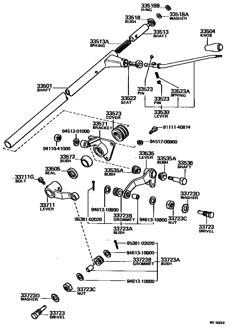 Toyota HILUX 控制轴和横轴 EPC diagram — MC1823E