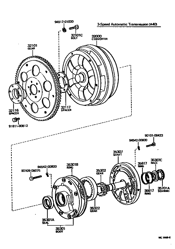 Toyota HILUX 变矩器、前油泵和链条(ATM) EPC diagram — MC2556E