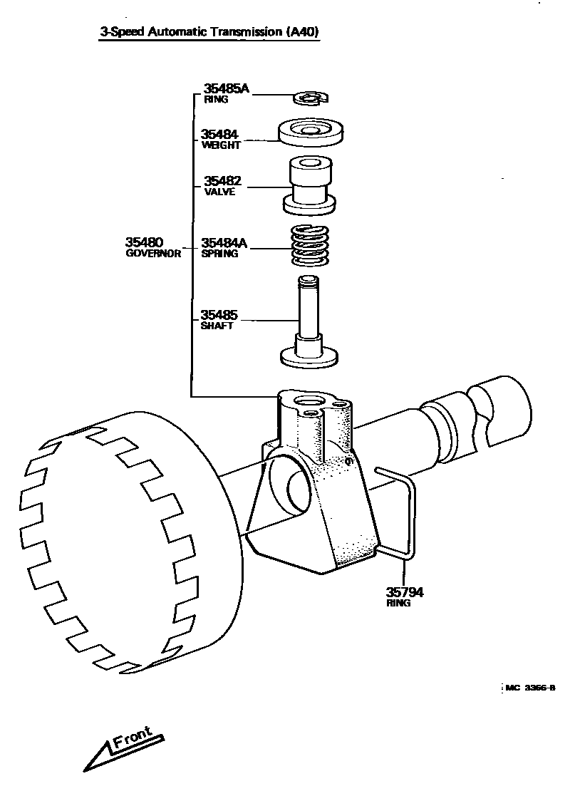 Toyota HILUX 后油泵和调速器(ATM) EPC diagram — MC3366B