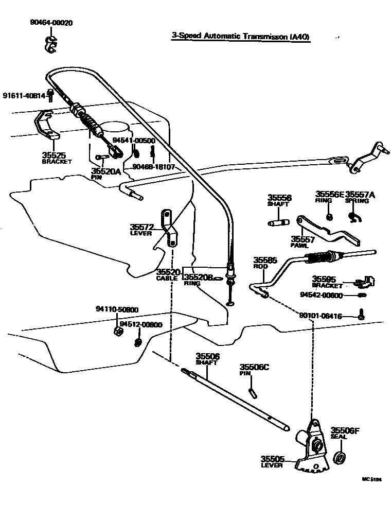 Toyota HILUX 节气阀连杆和阀杆(ATM) EPC diagram — MC5154