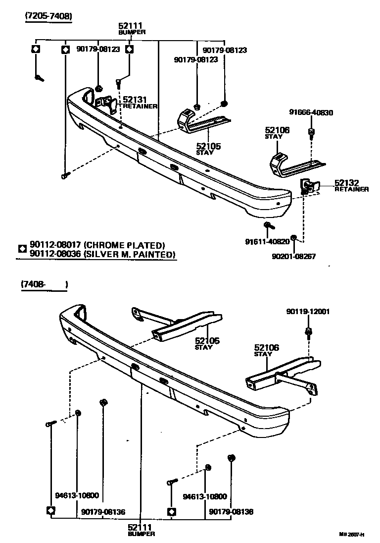 Toyota HILUX 前保险杠及附件 EPC diagram — MB2607H