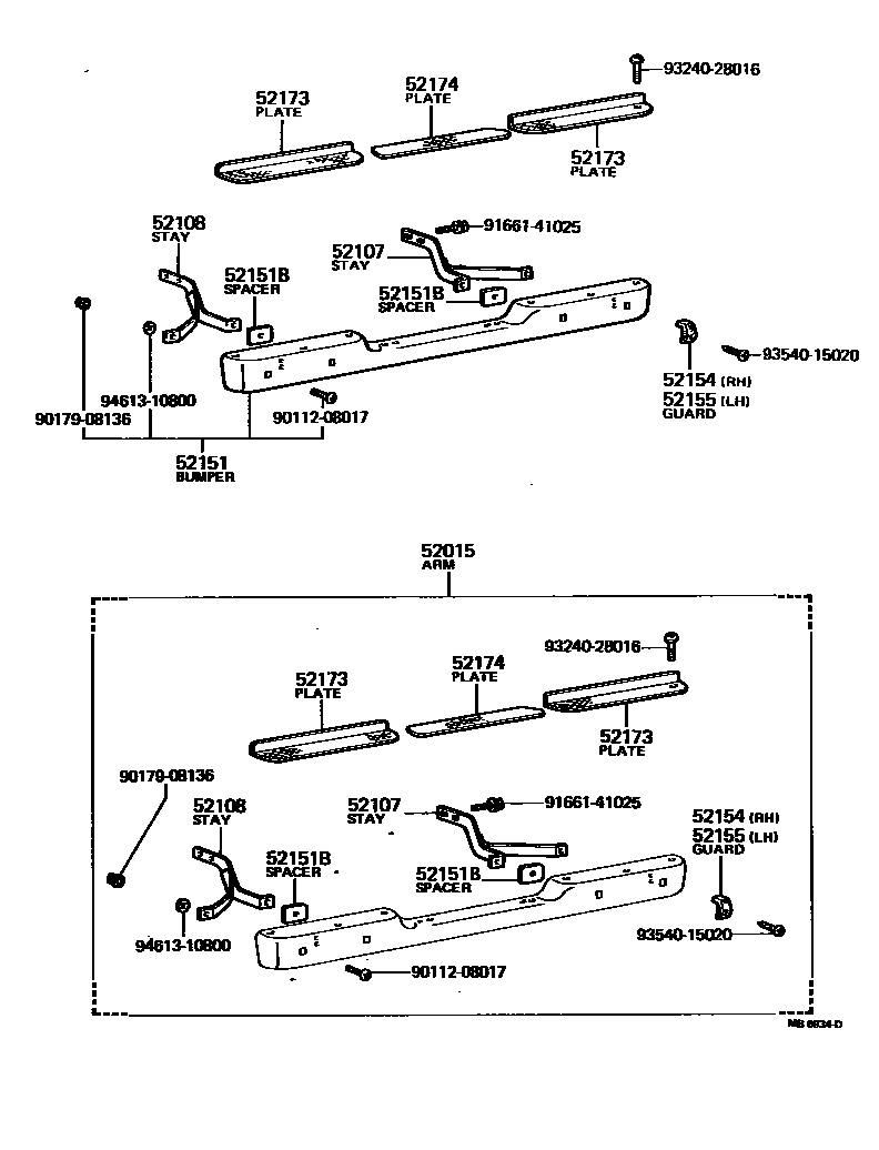 Toyota HILUX 后保险杠及附件 EPC diagram — MB6934D