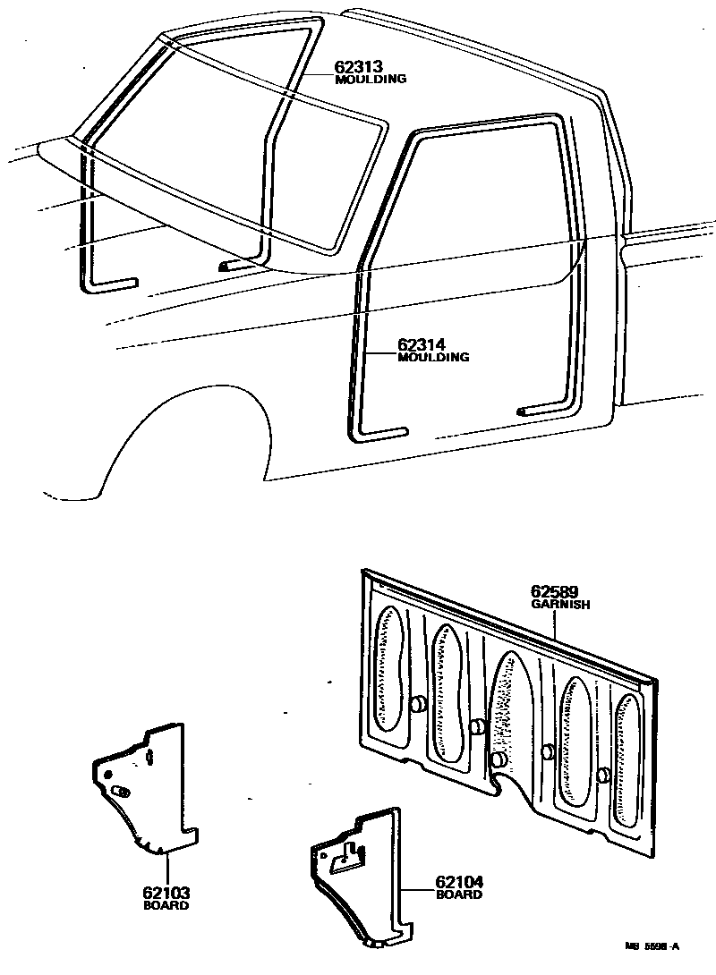 Toyota HILUX 车内装饰板 EPC diagram — MB5598A