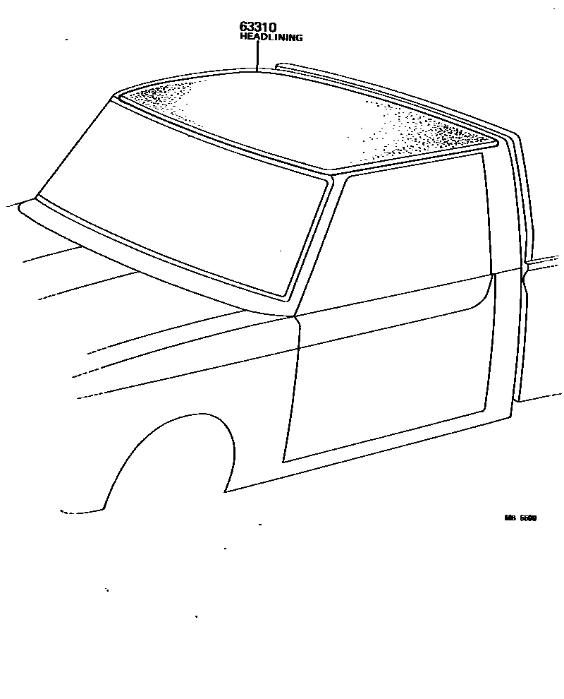 Toyota HILUX 车顶内衬和消声垫 EPC diagram — MB5599