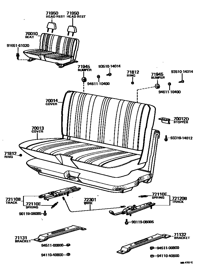Toyota HILUX 座椅和座椅滑轨 EPC diagram — MB4787C