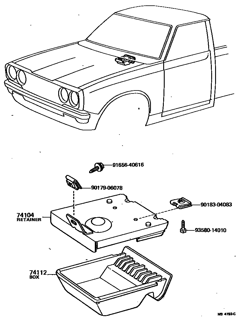Toyota HILUX 烟灰盒 EPC diagram — MB4792C
