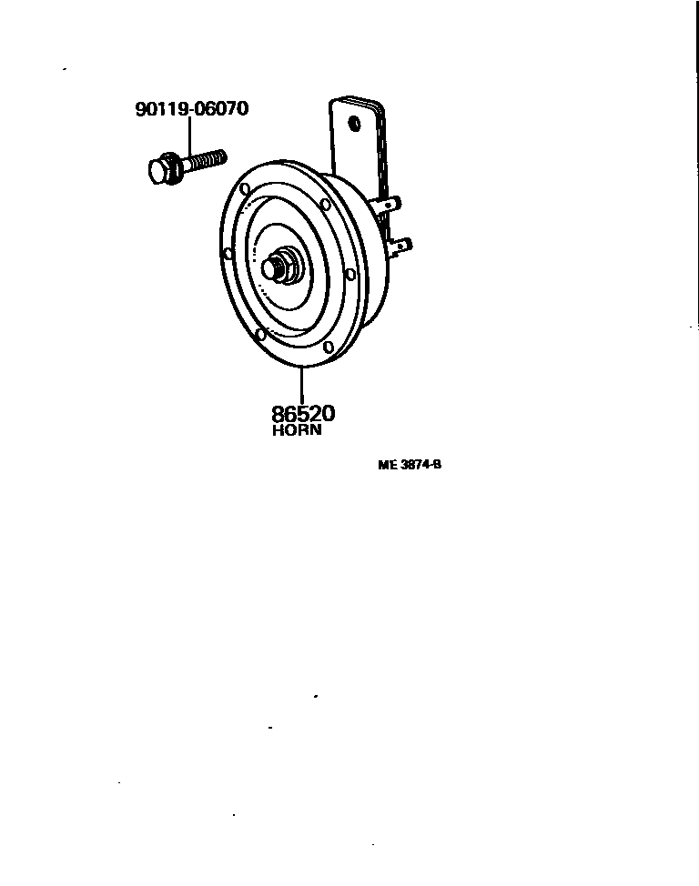 Toyota HILUX 喇叭 EPC diagram — ME3874B