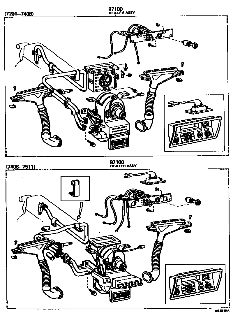 Toyota HILUX 暖风和空调系统 - 组件 EPC diagram — ME5310A