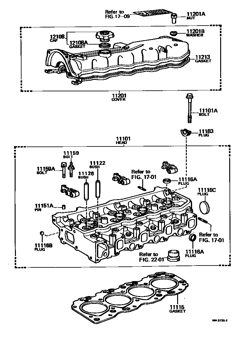 Toyota HILUX Cylinder Head EPC diagram — MA3735F
