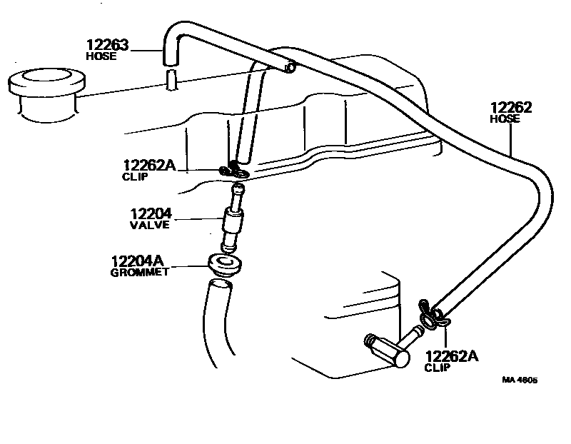 Toyota HILUX Ventilation Hose EPC diagram — MA4605