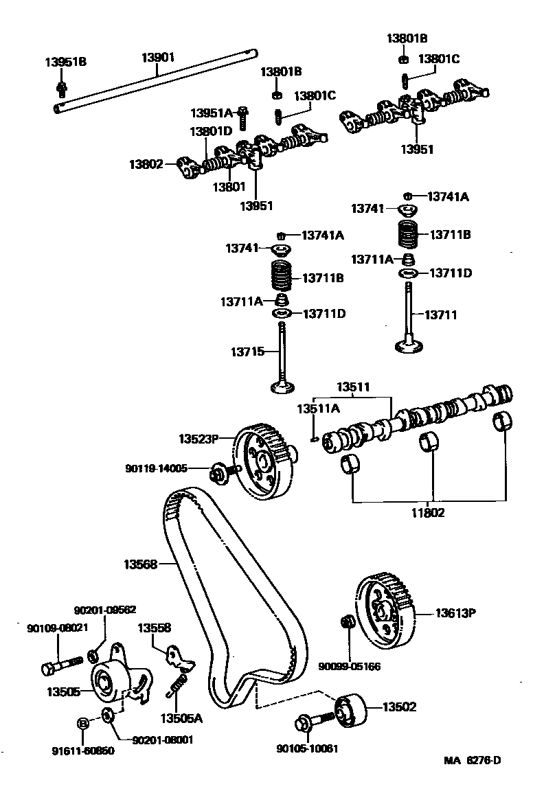 Toyota HILUX Camshaft & Valve EPC diagram — MA6276D