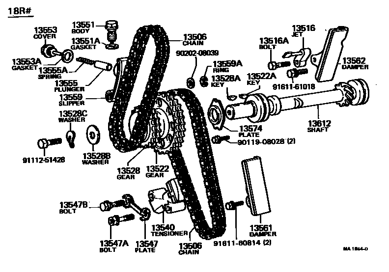 Toyota HILUX 正时链条 EPC diagram — MA1854D