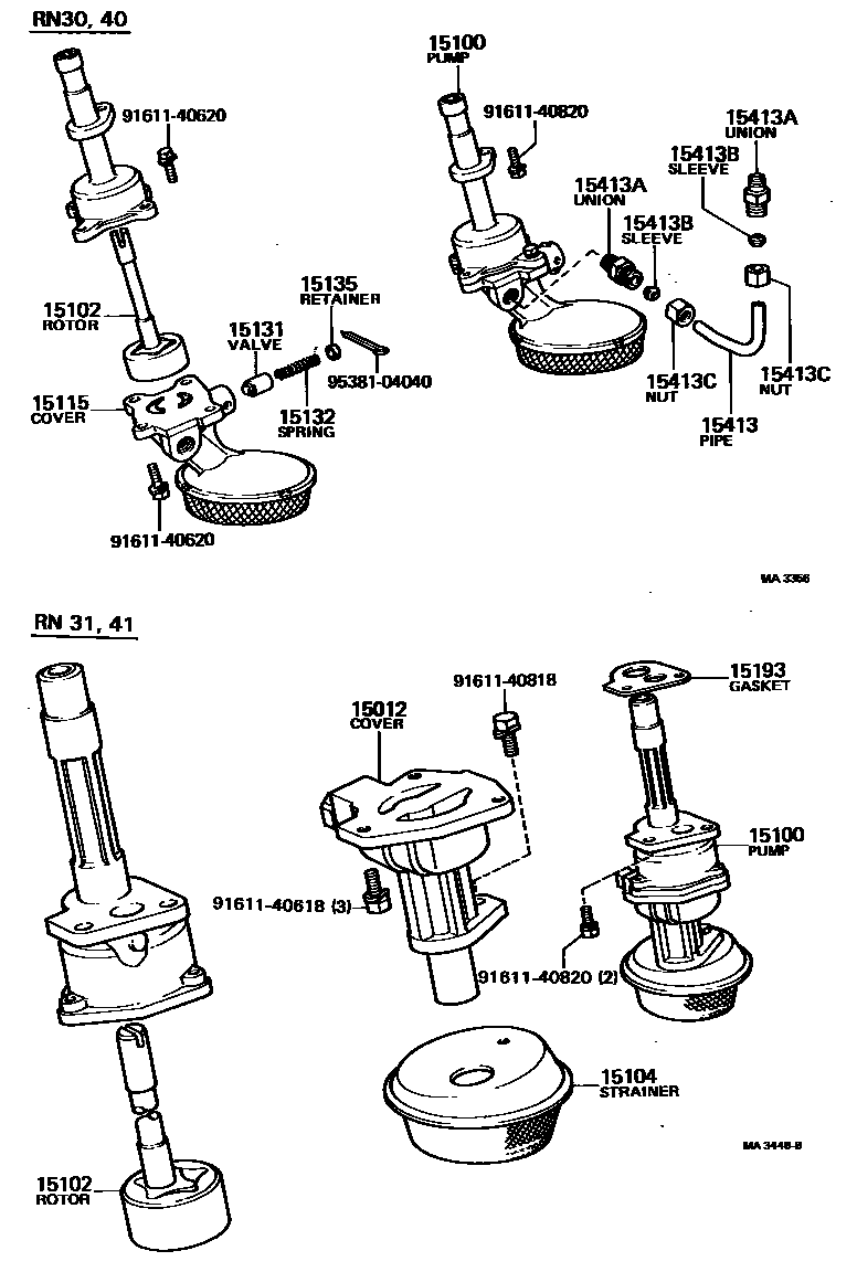 Toyota HILUX Engine Oil Pump EPC diagram — AS0073A
