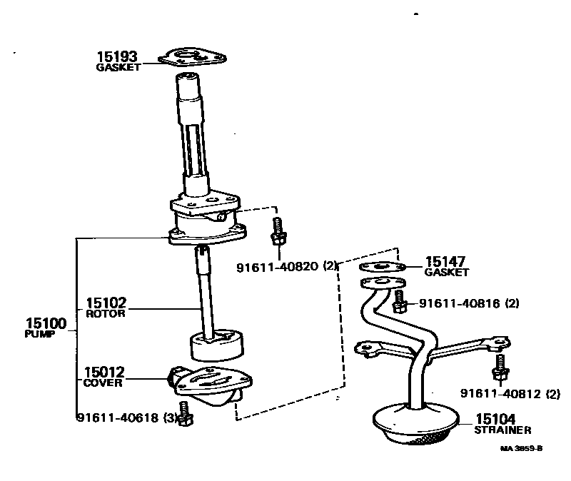 Toyota HILUX Engine Oil Pump EPC diagram — MA3659B