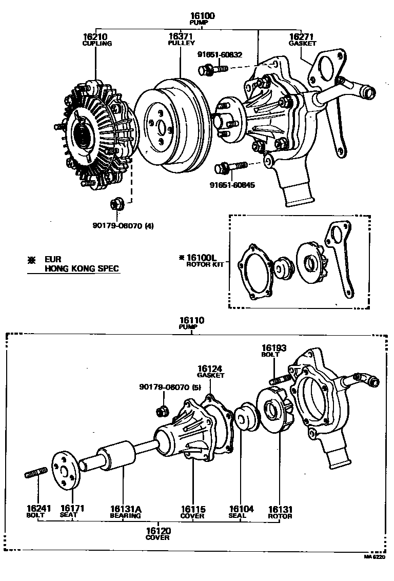Toyota HILUX Water Pump EPC diagram — MA5220