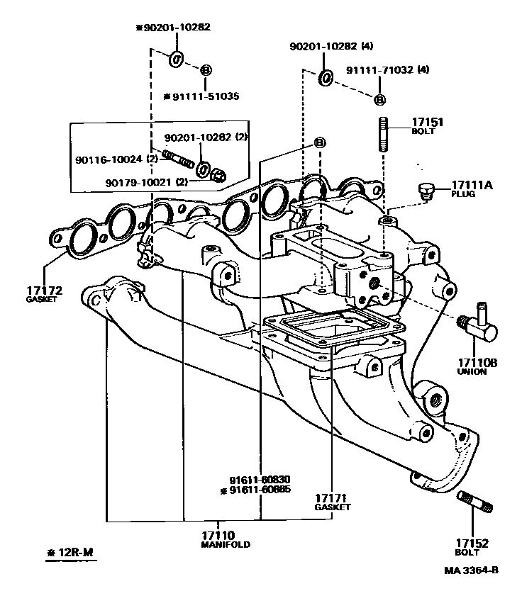 Toyota HILUX Manifold EPC diagram — MA3364B