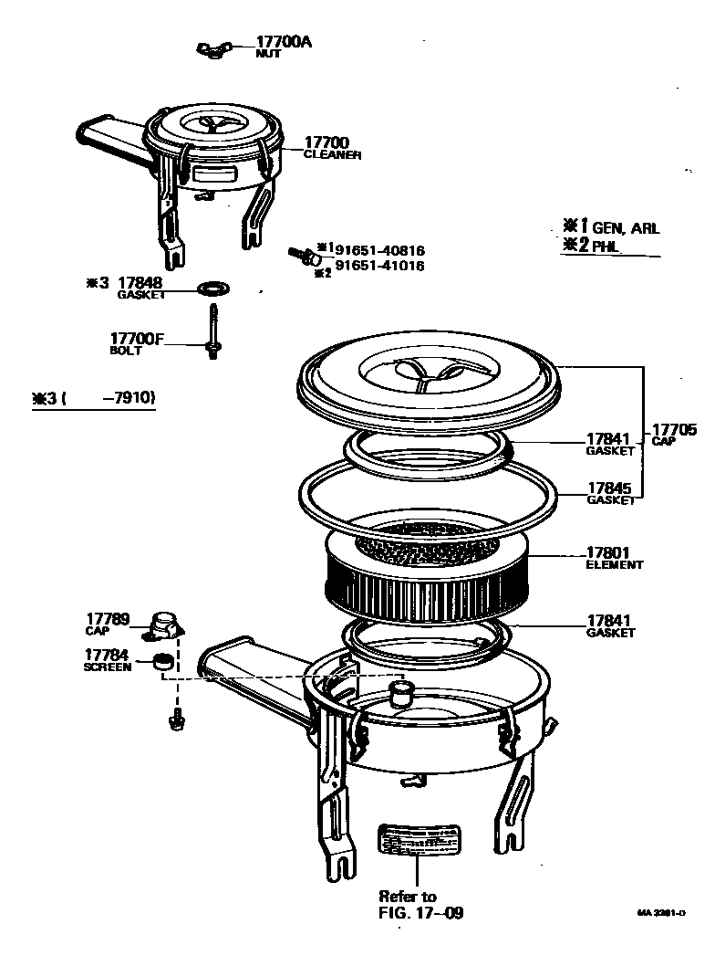 Toyota HILUX Air Cleaner EPC diagram — MA3361D