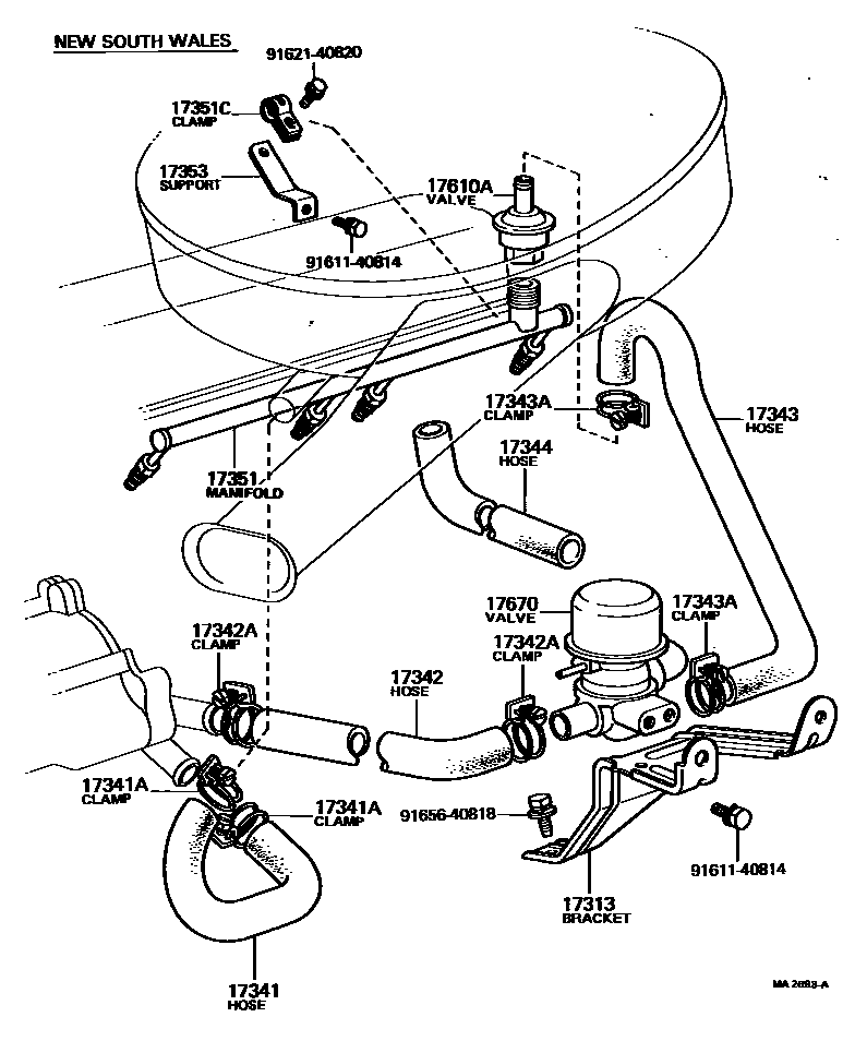 Toyota HILUX 歧管喷气系统 EPC diagram — MA2693A