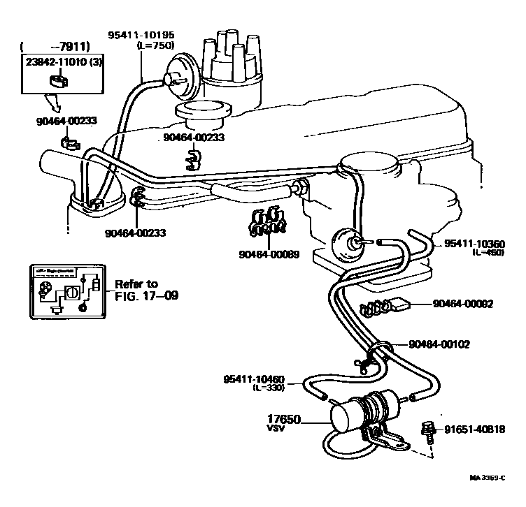 Toyota HILUX vacuum tube EPC diagram — MA3369C