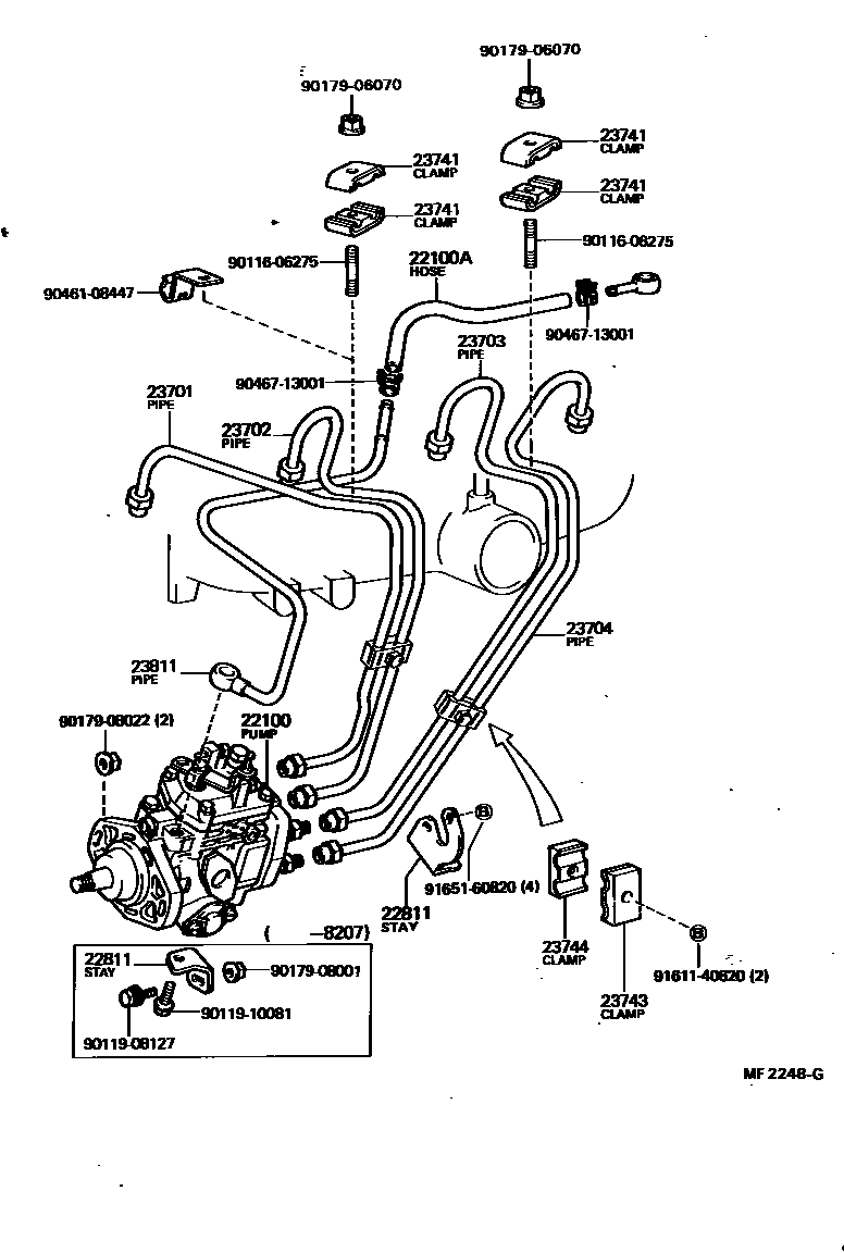 Toyota HILUX 喷油泵总成 EPC diagram — MF2248G