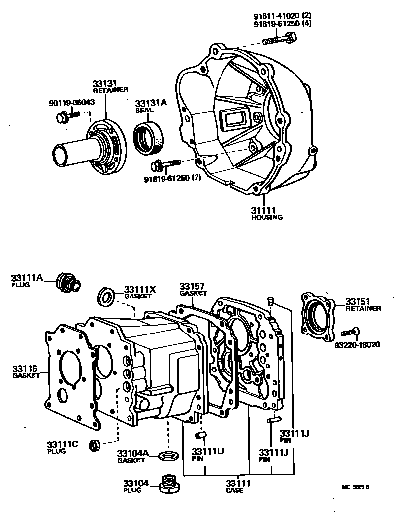 Toyota HILUX 离合器壳和变速器壳(MTM) EPC diagram — MC5685B