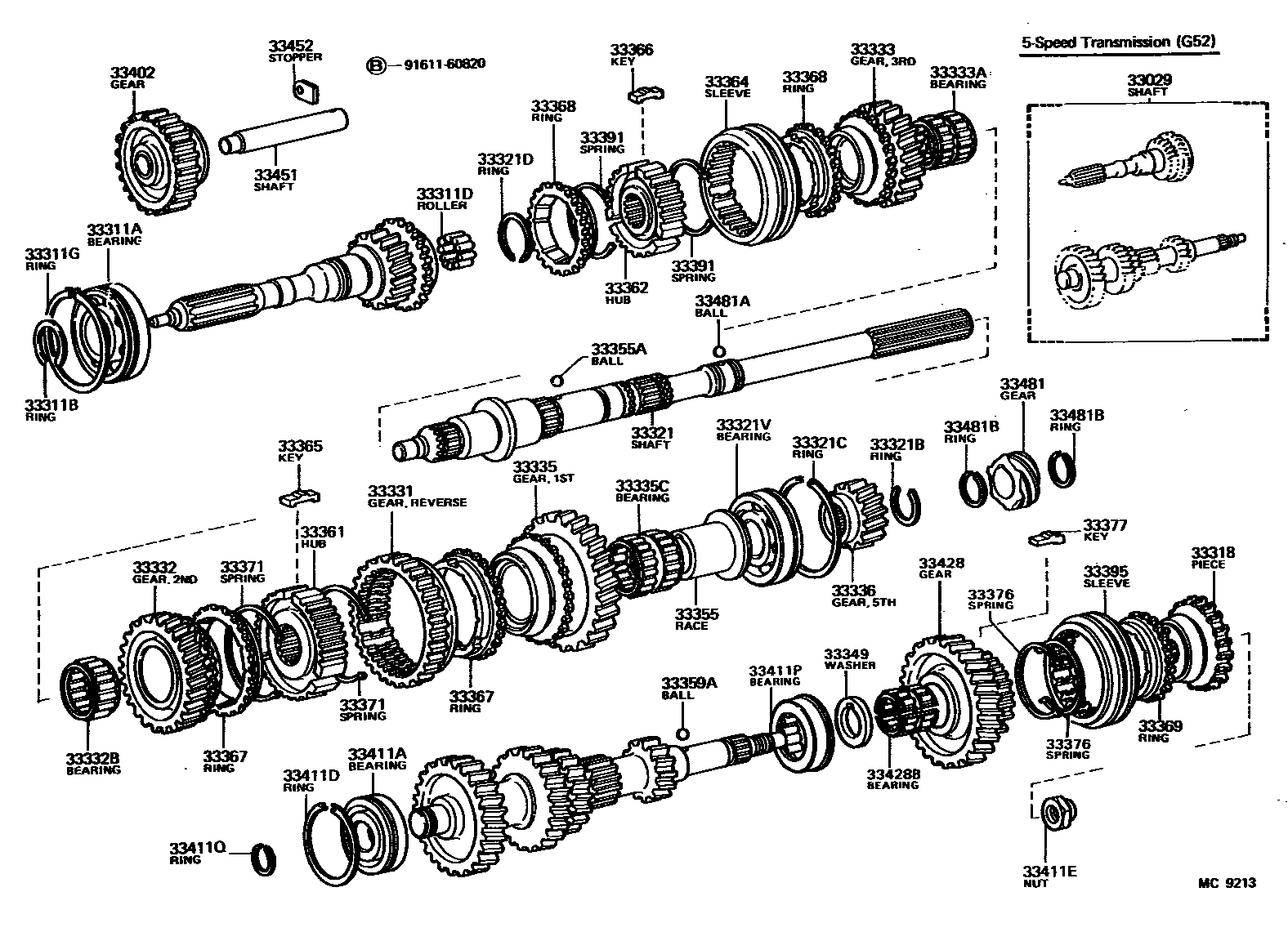 Toyota HILUX 变速器齿轮(MTM) EPC diagram — MC9213
