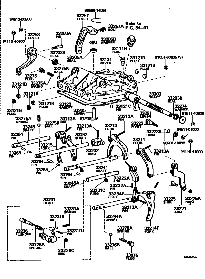 Toyota HILUX 换档拨叉和换档杆轴(MTM) EPC diagram — MC6800D