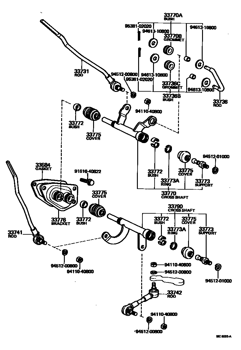 Toyota HILUX 控制轴和横轴 EPC diagram — MC6003A