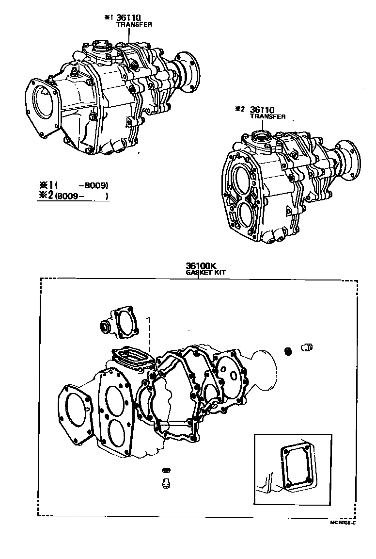 Toyota HILUX Transfer Assembly & Gasket Kit EPC diagram — MC6008C