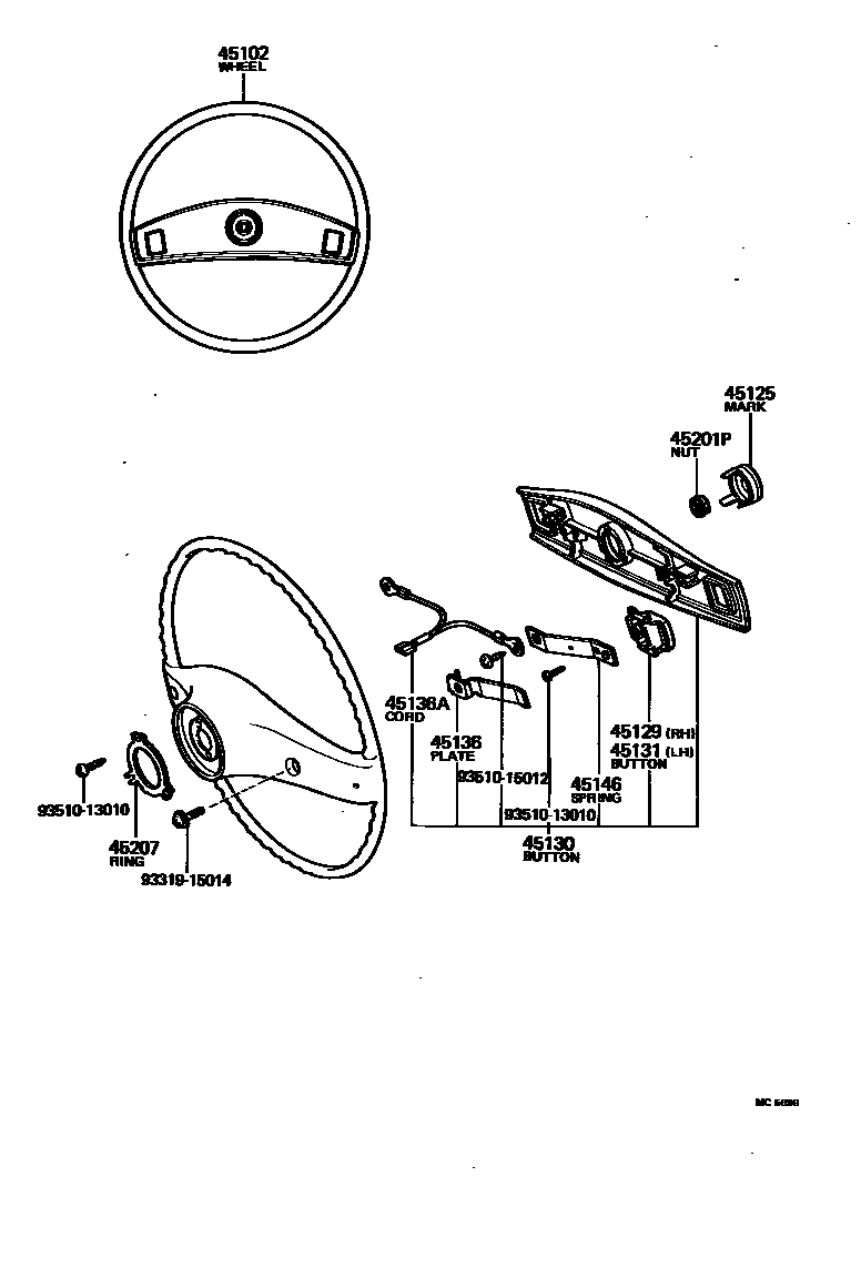 Toyota HILUX Steering Wheel EPC diagram — MC5699