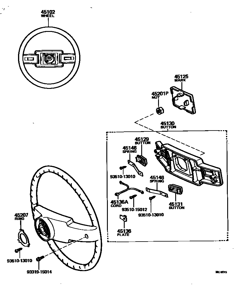 Toyota HILUX Steering Wheel EPC diagram — MC6015
