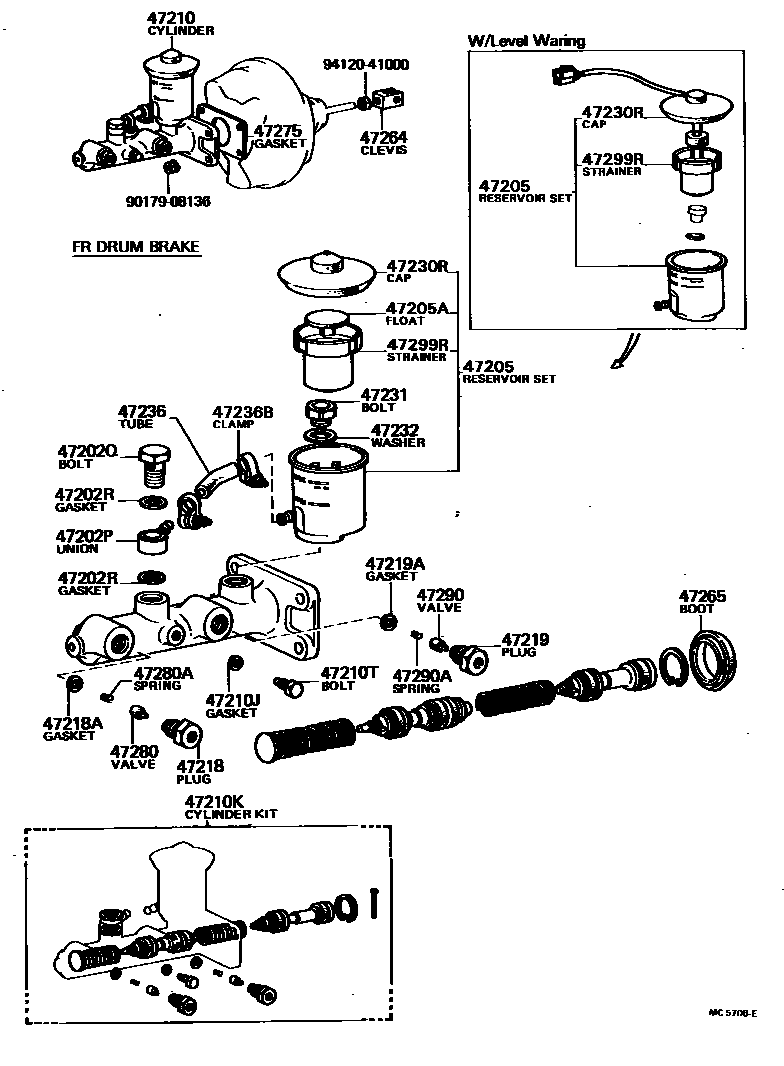 Toyota HILUX 制动总泵 EPC diagram — MC5706E