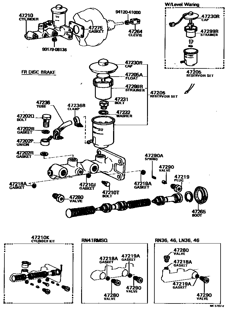 Toyota HILUX 制动总泵 EPC diagram — MC5707E