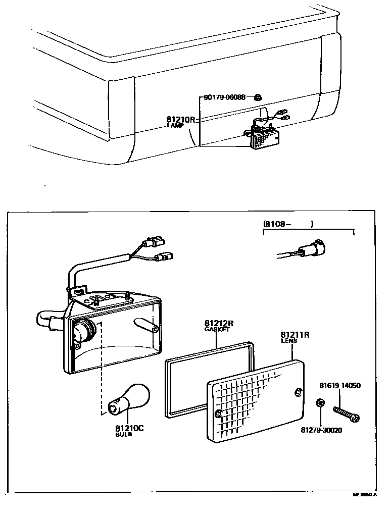Toyota HILUX 后雾灯 EPC diagram — ME8550A