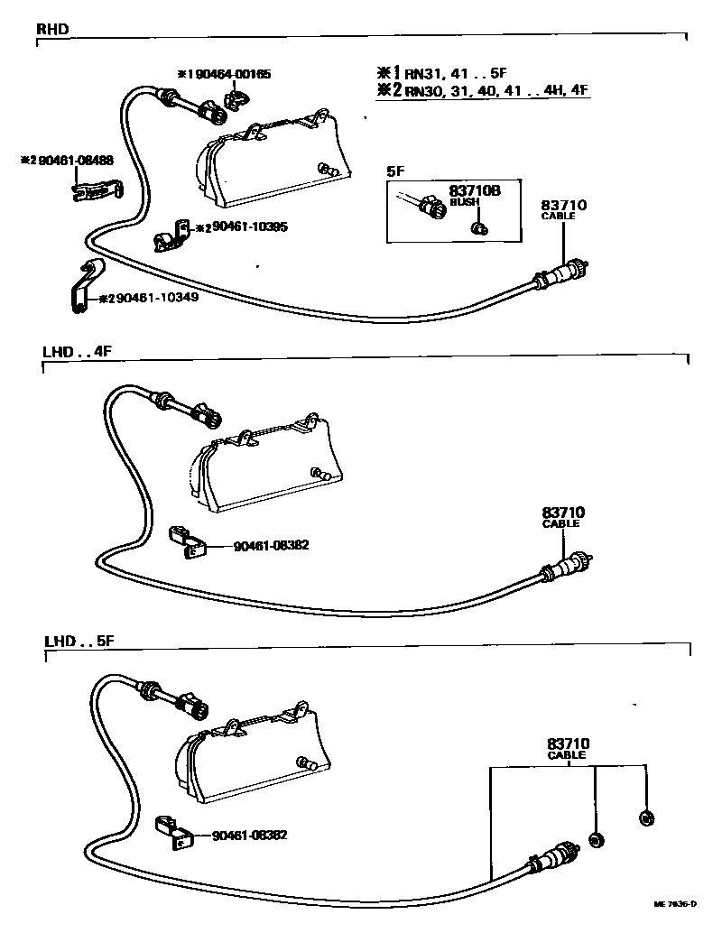 Toyota HILUX 仪表 EPC diagram — ME7636D