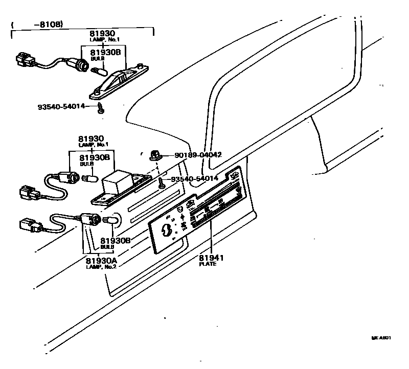 Toyota HILUX indicator light EPC diagram — MEA901