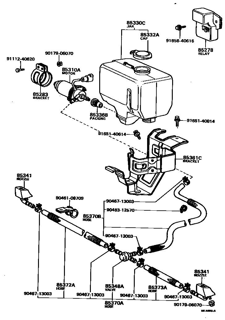 Toyota HILUX 前大灯清洗器 EPC diagram — MEA965A