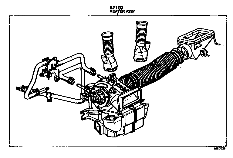 Toyota HILUX 暖风和空调系统 - 组件 EPC diagram — ME7329